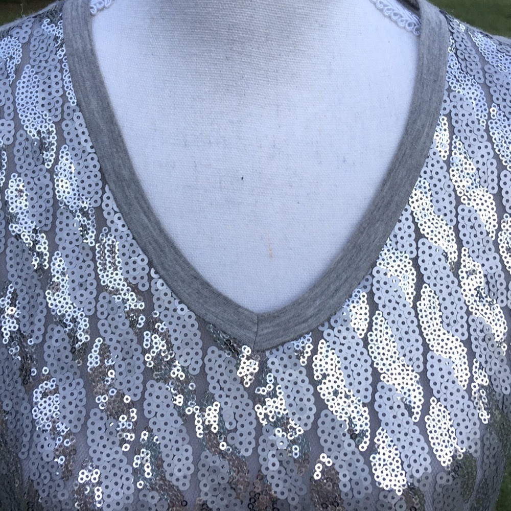 Kische Silver Gray Sequined Tank Top Size Small - Picture 3 of 8